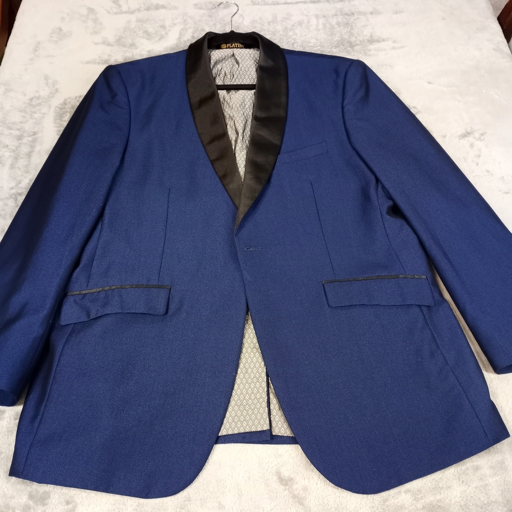 Platini Men's Elegant Two Piece Navy Blue  Suit Size 38 - Picture 6 of 16